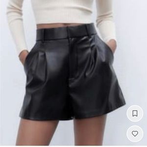Zara faux leather shorts